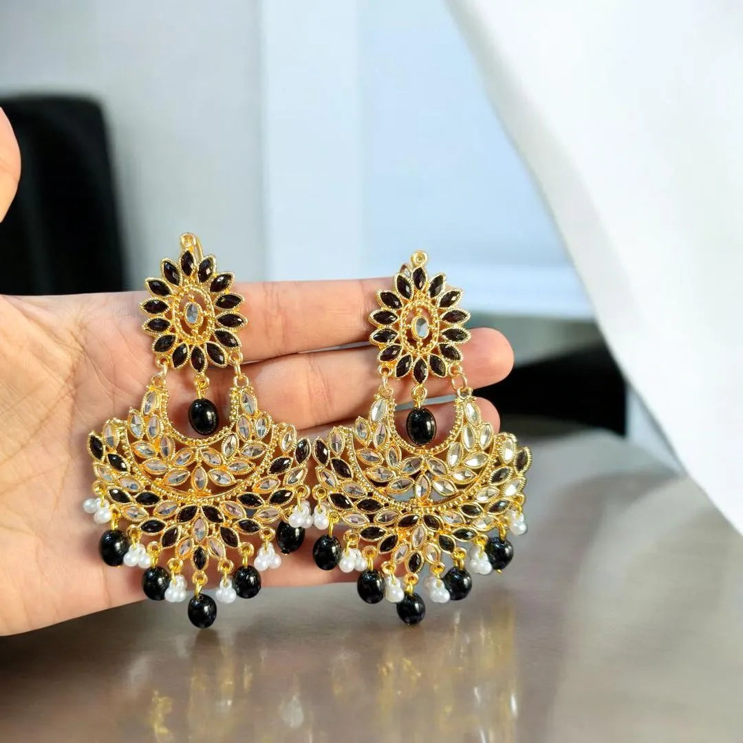 Fancy Gold Plated Crystal Earrings