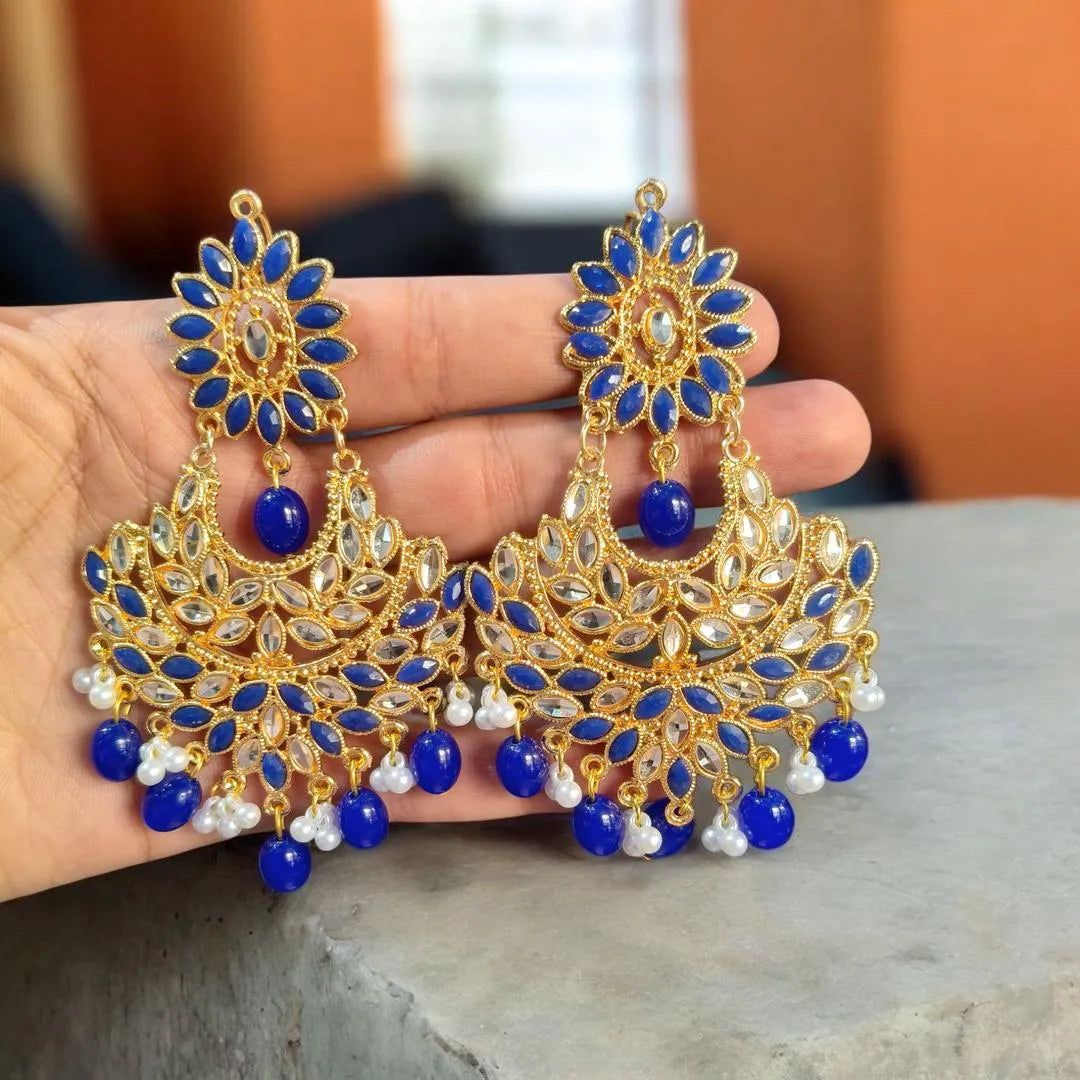 Fancy Gold Plated Crystal Earrings