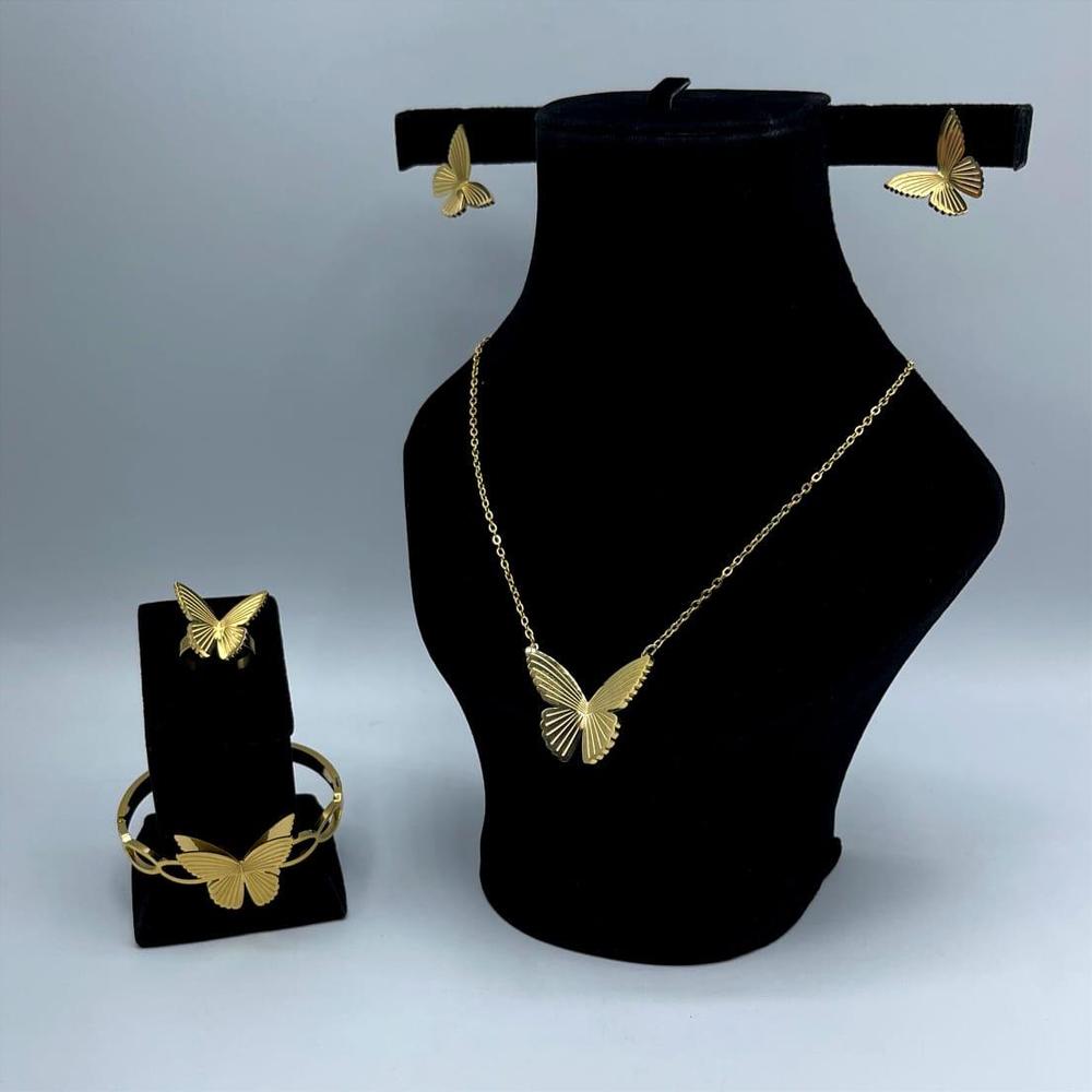 Butterfly Golden Plated Necklace Set