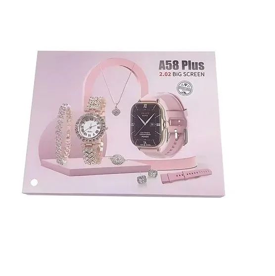 Original A58 Plus Smart Watch and Jewellery Combo