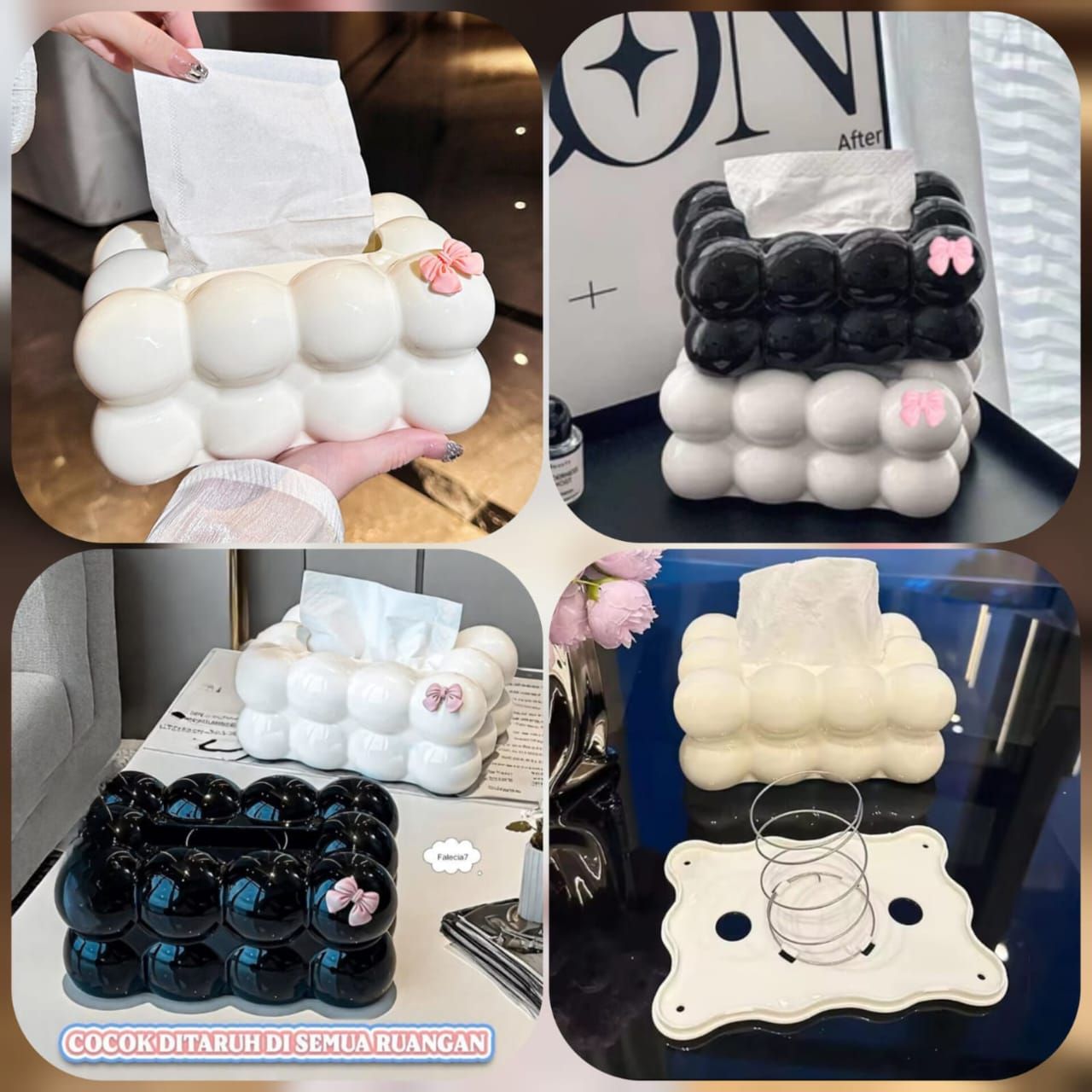 Bubble Shape Tissue Box Holder Cute Decorative Tissue Dispenser for Home and Office